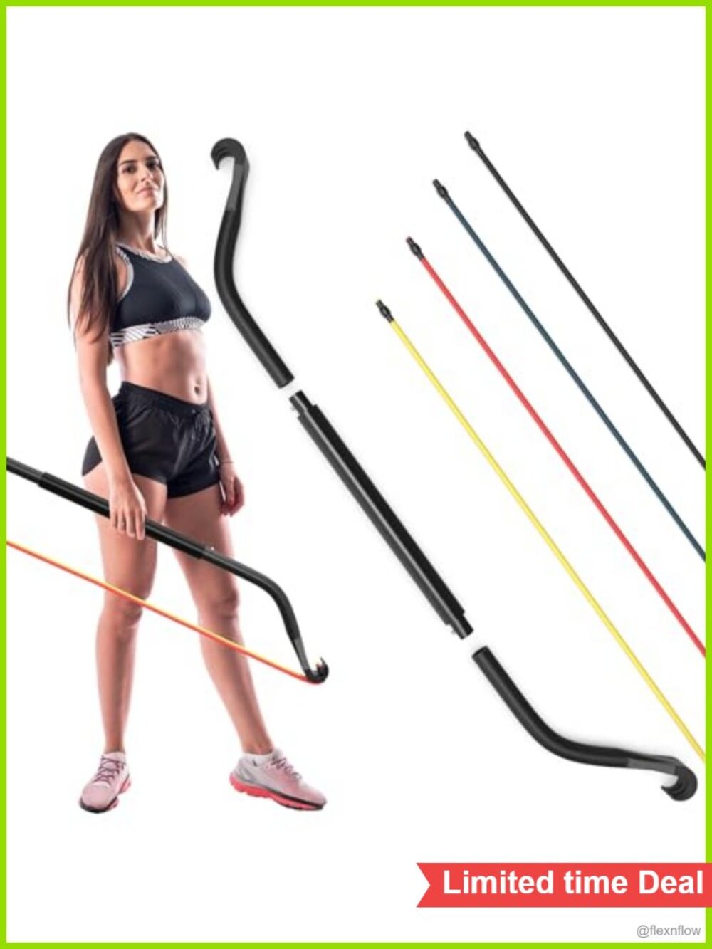 Portable Home Gym Resistance Bow with Bands Full Body Workout Kit